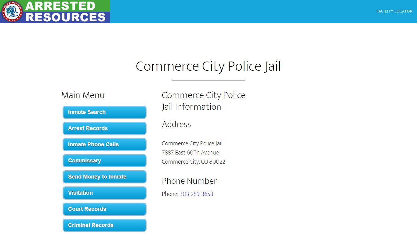 Commerce City Police Jail - Inmate Search - Commerce City, CO